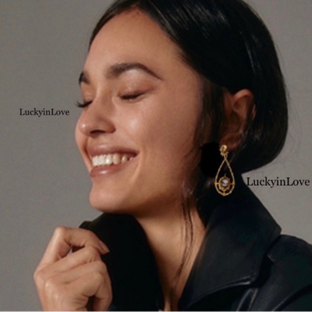 ALEXIS BITTAR NEW Miss Havisham Crystal Orbiting Doublet Teardrop Drop Earrings - Picture 6 of 12